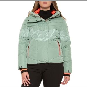 C - NWT Killtec houndstooth logo puffer ski jacket